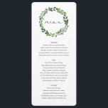 Menu mariage botanique de l'aquarelle feuillue<br><div class="desc">Carte de mariage botanique à l'aquarelle feuillus. Élégante gamme mariage moderne avec aquarelle feuillage. Partie d'une collection</div>