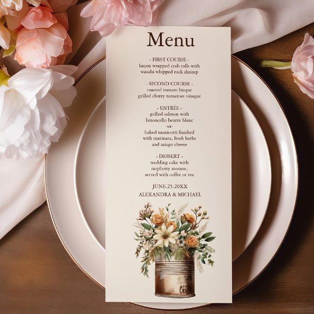 Menu Mariage Botanique Rustique et Verdure (Créateur téléchargé)