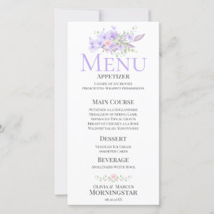 Menu Mariage Bouquet Floral Spring