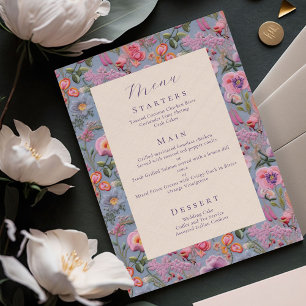 Menu Mariage Broderie Botanique Maximaliste