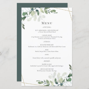 Menu Mariage BUDGET Eucalyptus