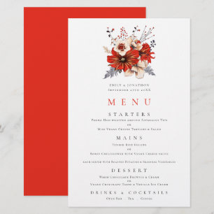 Menu Mariage Budget Floraux rouges Folift