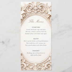 Menu Mariage Cadre Floral Baroque Élégant Classique