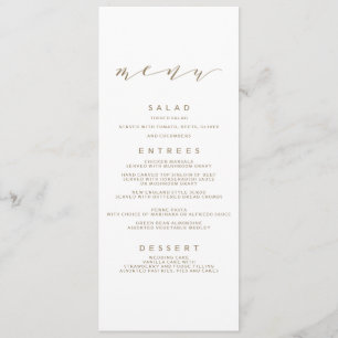 Menu Mariage Calligraphie   Or