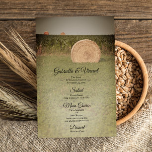 Menu Mariage campagnard Farm Hay Bales