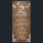 Menu Mariage campagnard rustique | Bois de lumière<br><div class="desc">Mason Jars Éclairage à cordes Barres Bois | Rustic Mariage campagnard Menu Card (1) Pour plus de personnalisation,  cliquez sur le lien "customiser plus" et utilisez notre outil de conception pour modifier ce modèle. 
(2) Si vous avez besoin d'aide ou d'articles correspondants,  veuillez me contacter.</div>