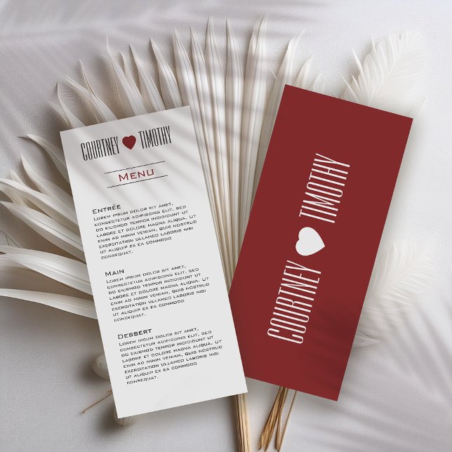 Menu Mariage cardiaque minimaliste (Créateur téléchargé)