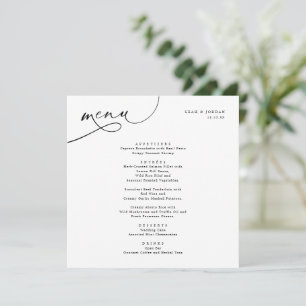 Menu Mariage Carré de typographie élégant