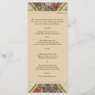 Menu Mariage Carte Antique Vieux Monde