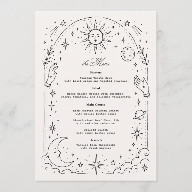 Menu Mariage céleste  (Devant)