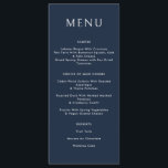 Menu Mariage céleste Abstrait bleu foncé or<br><div class="desc">Carte de menu Mariage céleste Abstrait bleu foncé doré</div>