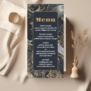 Menu Mariage céleste argenté élégant
