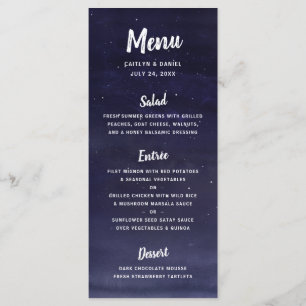 Menu Mariage céleste de ciel nocturne
