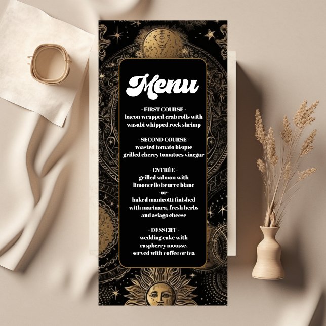 Menu Mariage Céleste Noir Or (Créateur téléchargé)