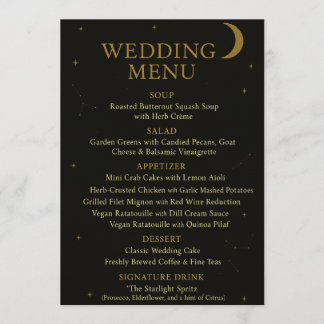 Menu Mariage Celestiant Black & Gold