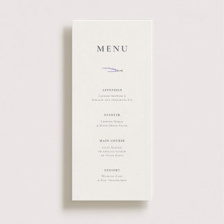 Menu Mariage Champs Lavender