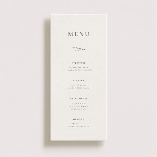 Menu Mariage Champs Lavender (Créateur téléchargé)