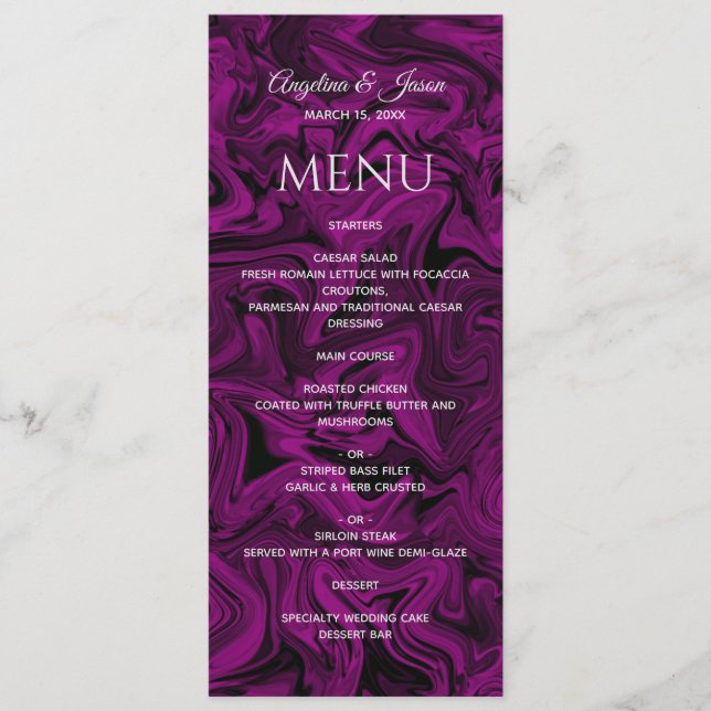 Menu Mariage Chic Violet (Devant)