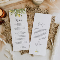 Menu Mariage Citron Citron CITRON