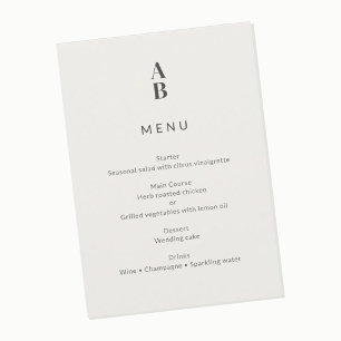 Menu Mariage Civil Moderne Minimaliste