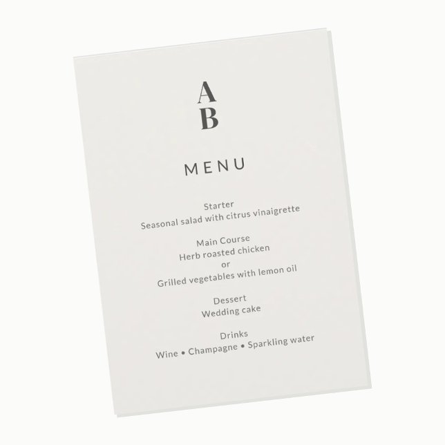 Menu Mariage Civil Moderne Minimaliste (Créateur téléchargé)