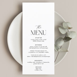 Menu Mariage classique d'argent ancien