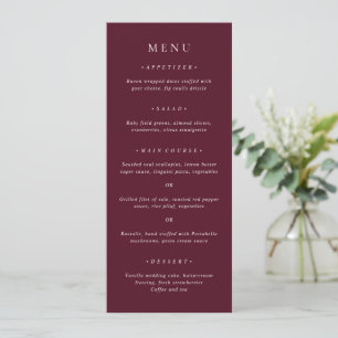 Menu Mariage Classique Élégant Bourguignon Foncé