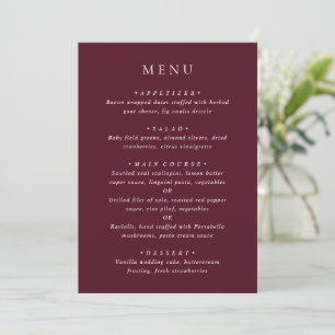 Menu Mariage Classique Élégant Bourguignon Profond