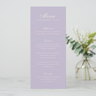 Menu Mariage classique Lilac élégant