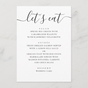 Menu Mariage Classique Moderne Calligraphie Bon Appét