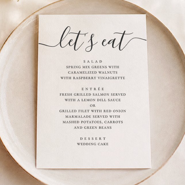 Menu Mariage Classique Moderne | Calligraphie Bon Appét (Créateur téléchargé)