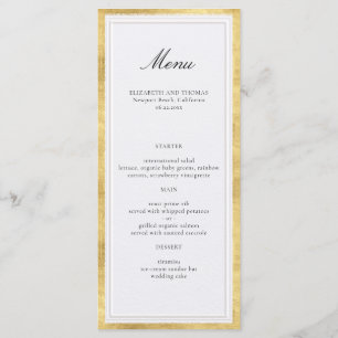 Menu Mariage Classique Moderne Formel Perle Or Faux