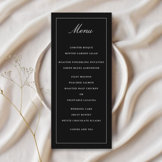 Menu Mariage classique noir simple élégance (Créateur téléchargé)