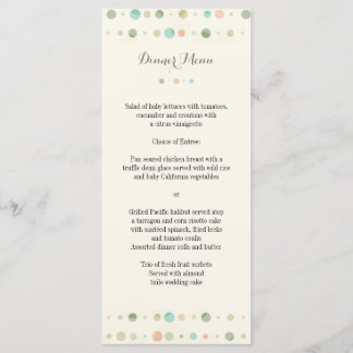 Menu Mariage Colonnes de points Polka