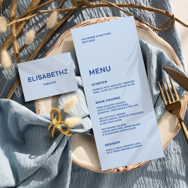 Menu Mariage Côte, Mariage Bleu (Créateur téléchargé)