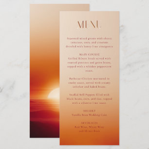 Menu mariage coucher de soleil