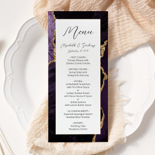 Menu Mariage d'âge moderne violet or