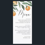 Menu Mariage d'agrumes aquarelle. Orange floral d'été<br><div class="desc">menu mariage d'agrumes aquarelle.</div>