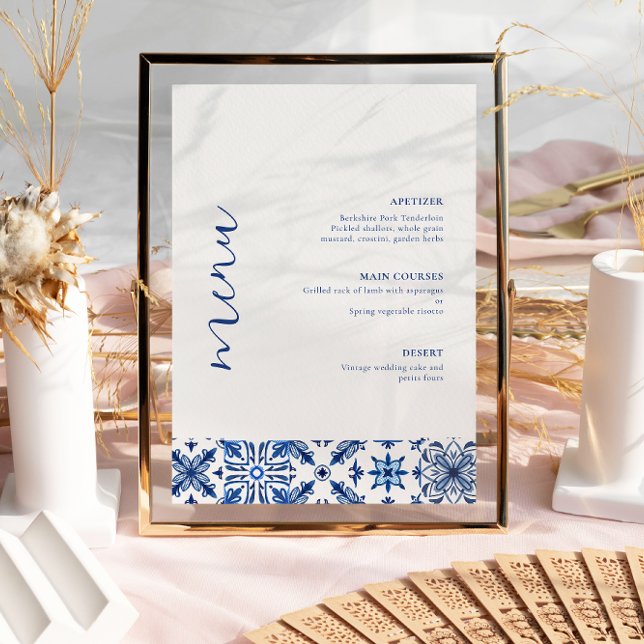 Menu mariage d'agrumes méditerranéens bleus (Créateur téléchargé)