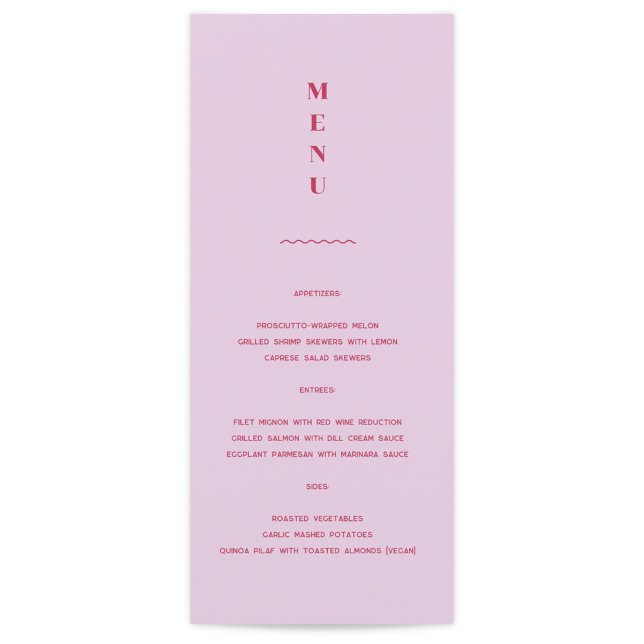Menu Mariage Daisy (Créateur téléchargé)