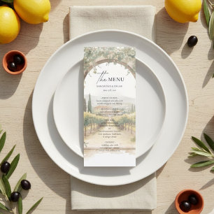 Menu Mariage dans un vignoble italien