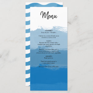 Menu Mariage d'aquarelle bleu plage