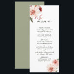 Menu Mariage d'aquarelle du jardin végétal<br><div class="desc">Ce menu mariage est composé de dahlia rose vif à l'aquarelle,  de rose de jardin avec feuilles verts. Pour une personnalisation plus avancée de cette conception,  cliquez sur le BOUTON OUTIL DESIGN BLEU. Des articles correspondants sont également disponibles.</div>