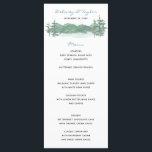 Menu Mariage d'aquarelle du lac Mountain<br><div class="desc">Cette belle aquarelle présente un décor montagnard et lacustre. Utilisez le formulaire modèle pour ajouter votre texte personnalisé. Sélectionnez "customiser plus loin" pour modifier la disposition,  les polices et les couleurs.</div>