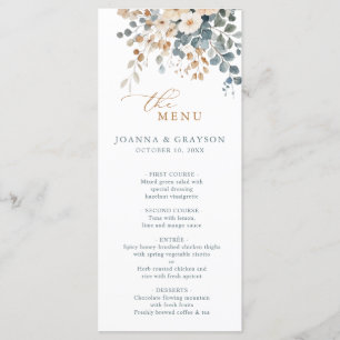 Menu Mariage d'aquarelle florale moelleuse