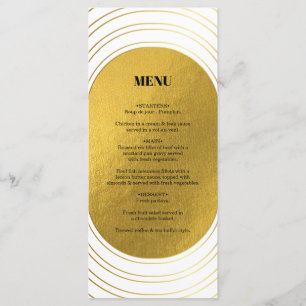 Menu Mariage d'arc minimaliste moderne blanc et or