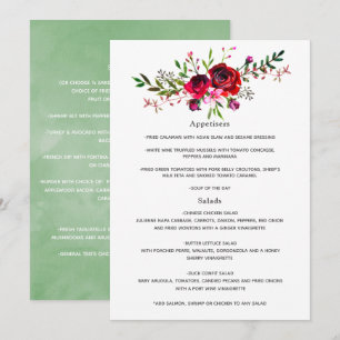 Menu Mariage d'automne Bourgogne et Blush