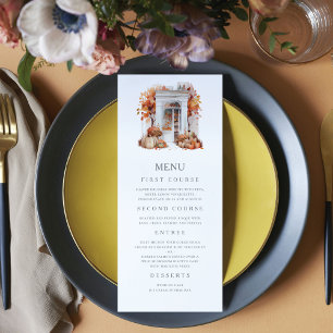 Menu Mariage d'automne de la porte d'entrée blanche