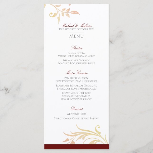 Menu Mariage d'automne en spirale (Devant)