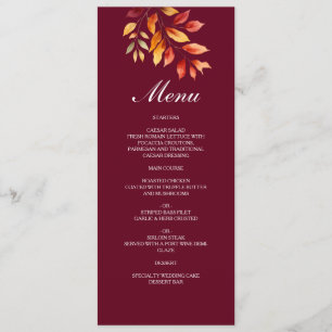 Menu Mariage de automne de Bourgogne